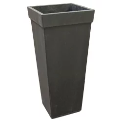 28" Recycled Self Watering Planter Tapered Square Black - Smith & Hawken