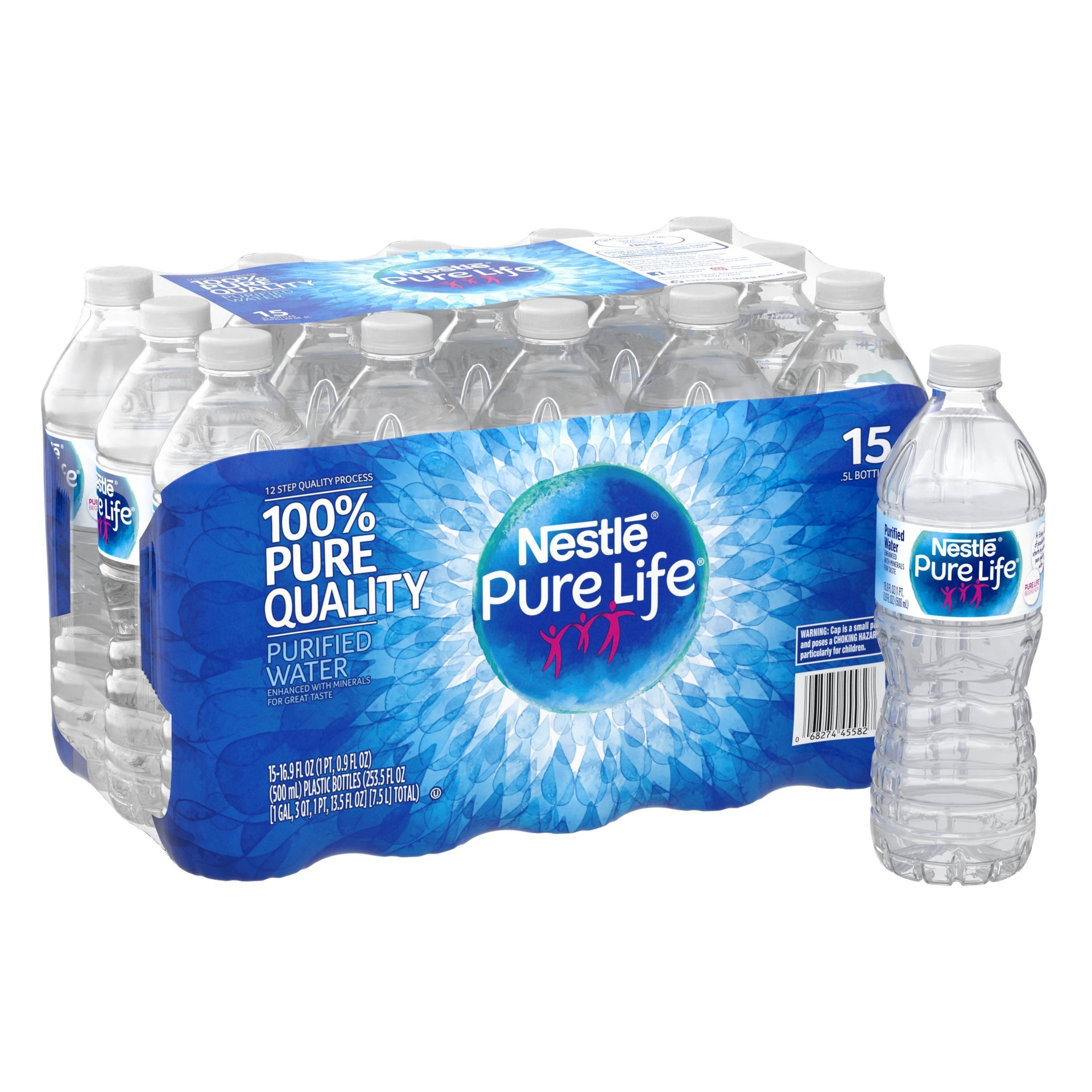 slide 1 of 8, Nestle Pure Life Purified Water, 15 ct, 16.9 fl oz