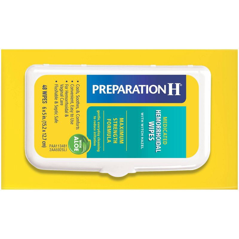slide 6 of 7, Preparation H Maximum Strength formula Medicated Wipes - 48ct, 48 ct