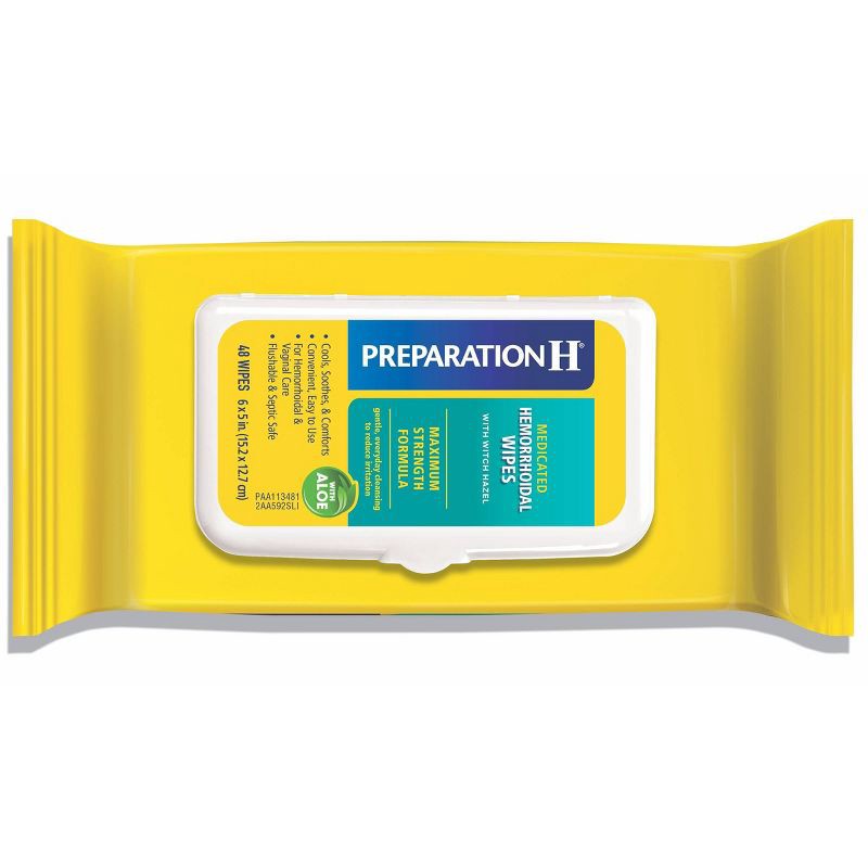 slide 7 of 7, Preparation H Maximum Strength formula Medicated Wipes - 48ct, 48 ct