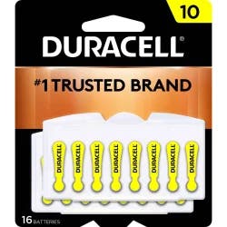 Duracell Size 10 Hearing Aid Batteries - 16 Pack - Easy-Fit Tab