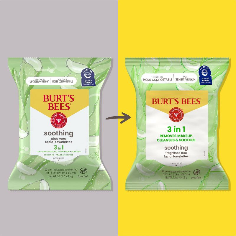 slide 3 of 9, Burt's Bees Facial Cleansing Towelettes Unscented Makeup Remover Wipes - 30ct, 30 ct