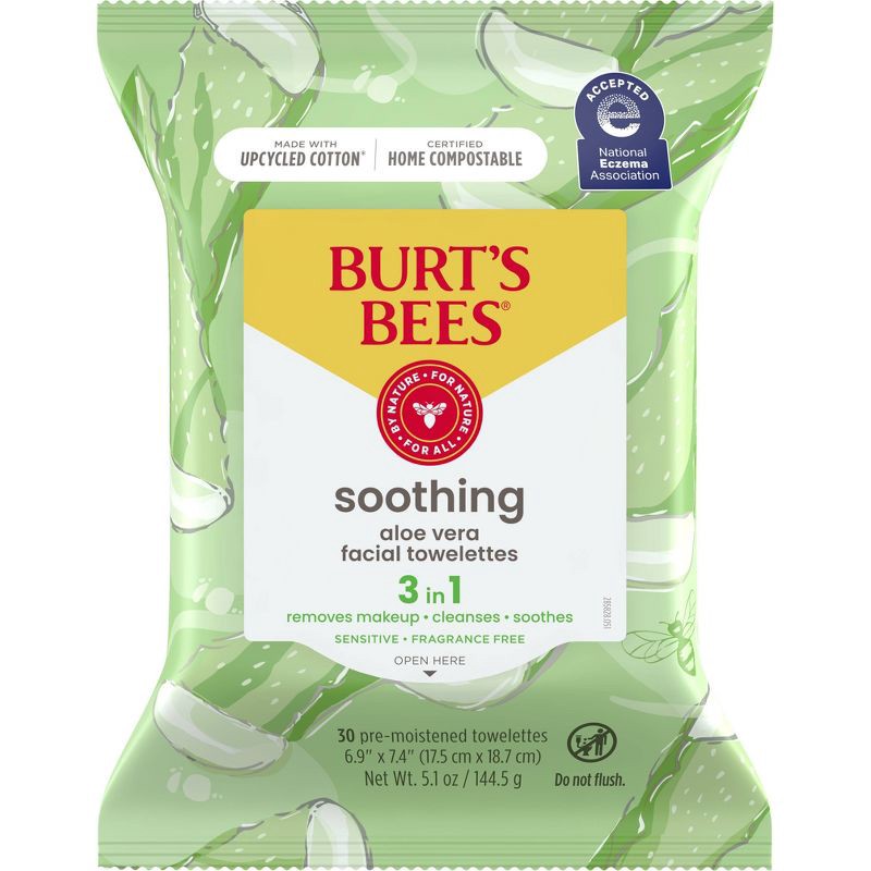 slide 1 of 18, Burt's Bees Facial Cleansing Towelettes Sensitive - Unscented - 30ct, 30 ct