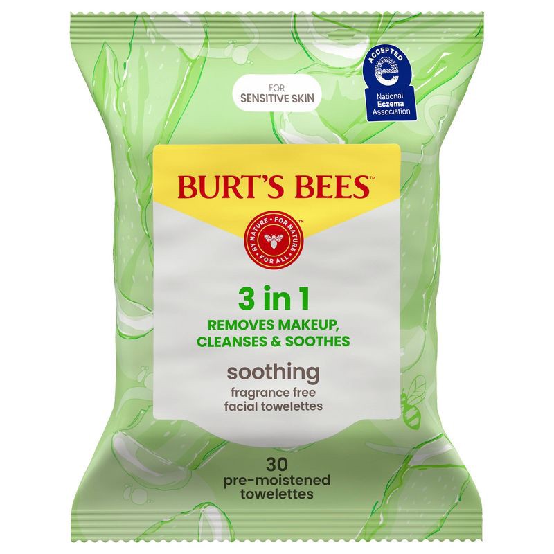 slide 1 of 9, Burt's Bees Facial Cleansing Towelettes Unscented Makeup Remover Wipes - 30ct, 30 ct