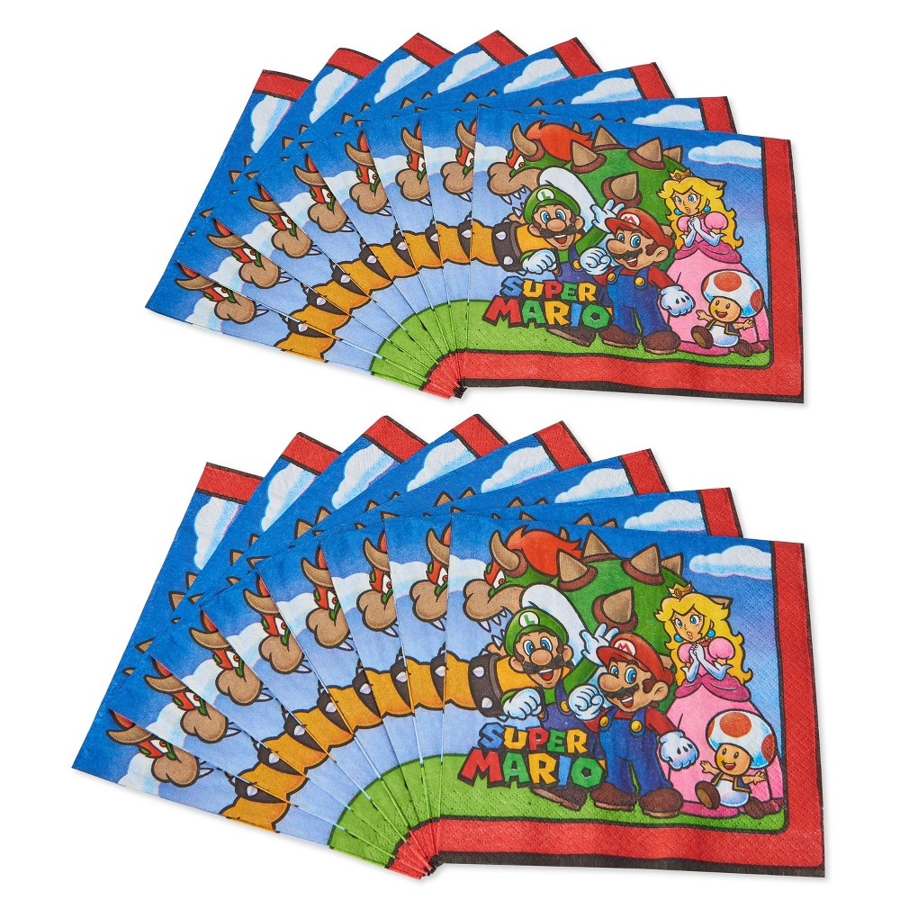 slide 2 of 3, Super Mario Brothers Lunch Napkins, 16 ct