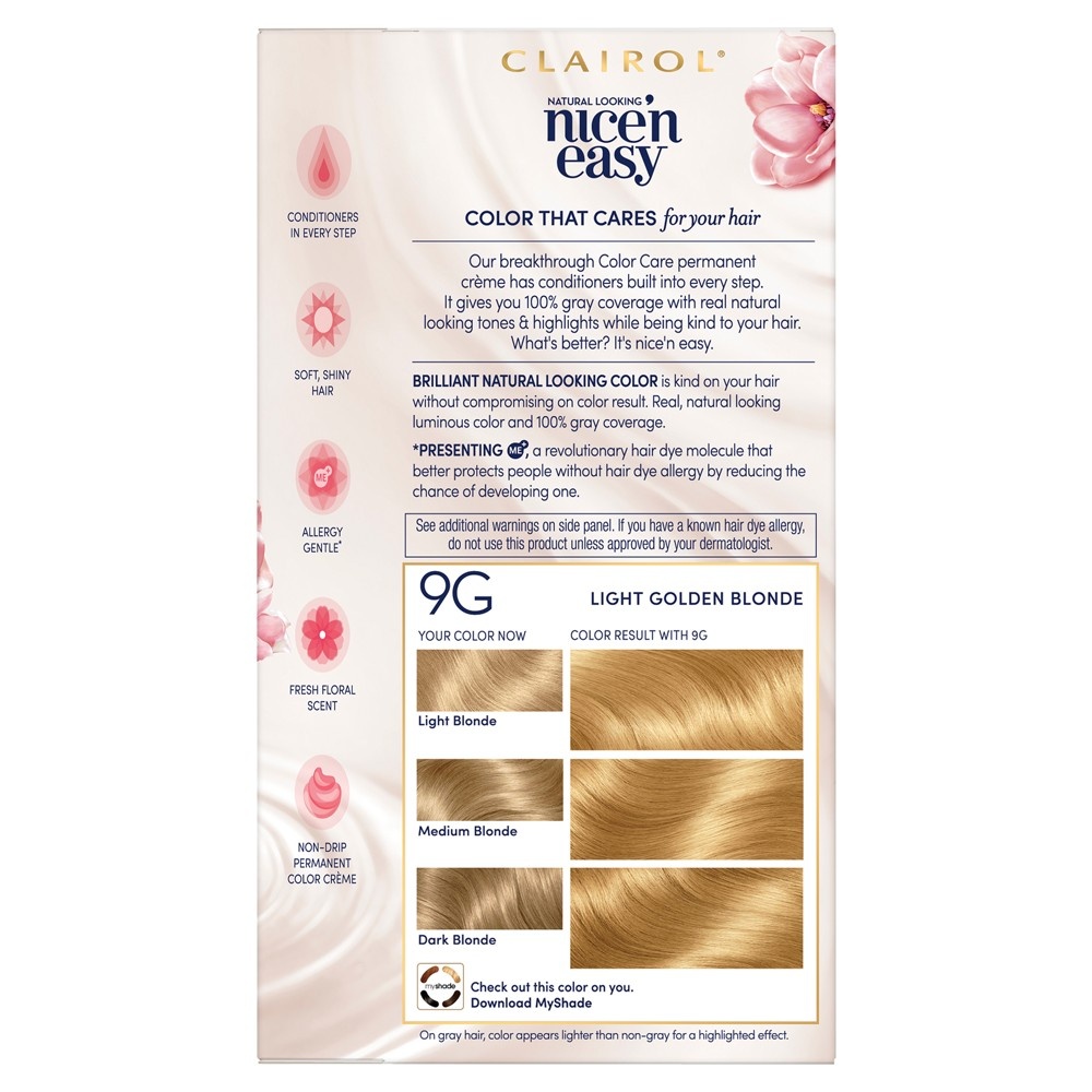 slide 3 of 7, Clairol Nice'N Easy Light Golden Blonde 1 Kit, 9 gram