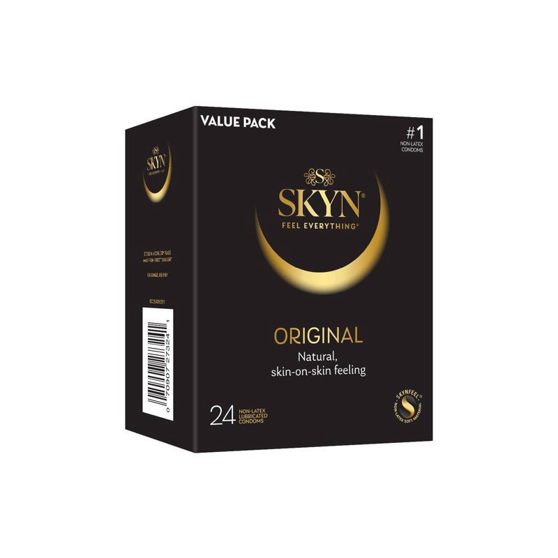 slide 2 of 9, SKYN Original Non-Latex Lubricated Condoms - 24ct, 24 ct
