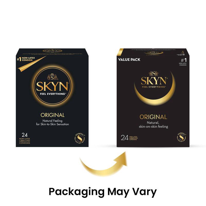 slide 3 of 9, SKYN Original Non-Latex Lubricated Condoms - 24ct, 24 ct