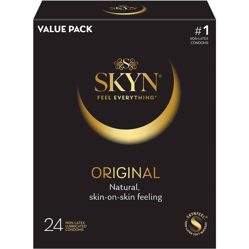 slide 1 of 9, SKYN Original Non-Latex Lubricated Condoms - 24ct, 24 ct
