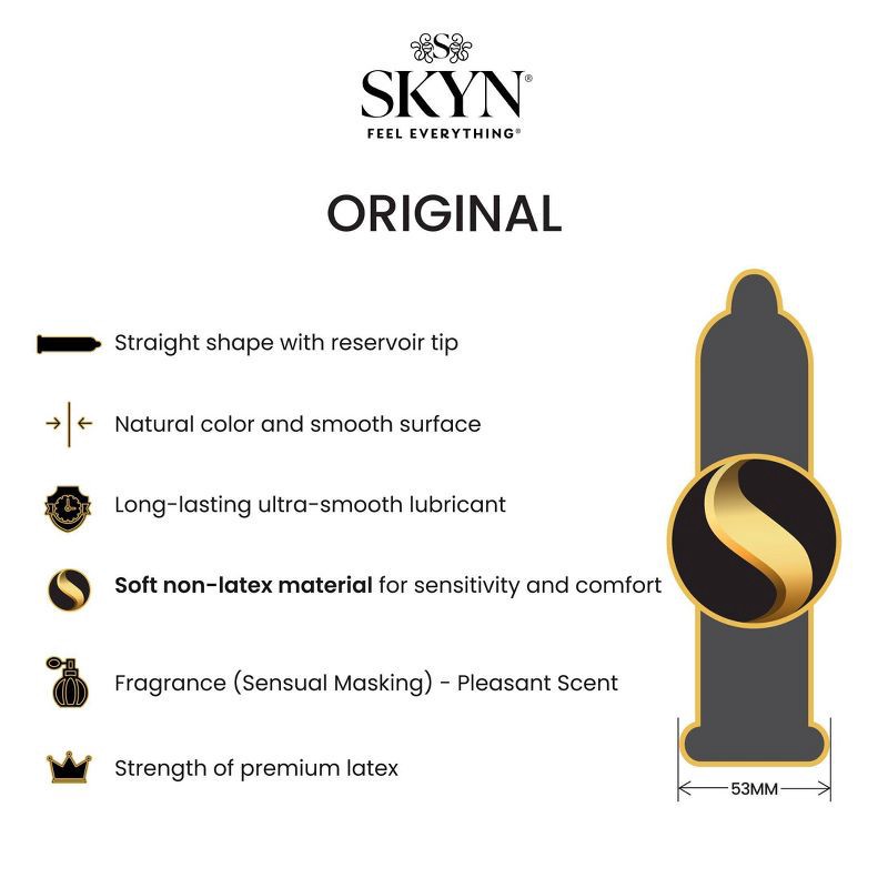 slide 4 of 9, SKYN Original Non-Latex Lubricated Condoms - 24ct, 24 ct