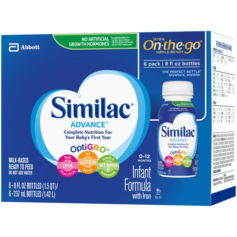 slide 3 of 8, Similac Advance Infant Formula On-The-Go with Iron , 6 ct; 8 fl oz