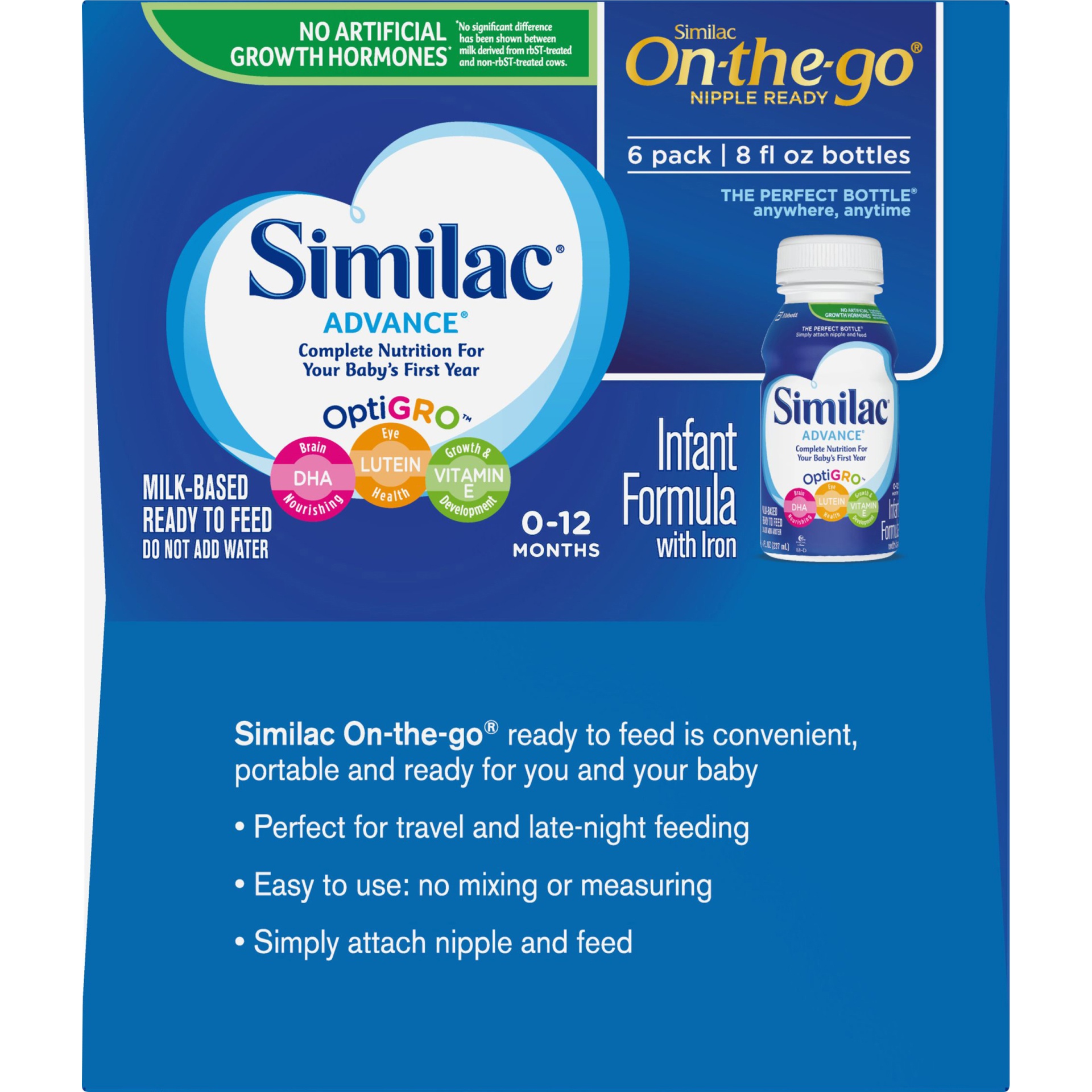 slide 4 of 8, Similac Advance Infant Formula On-The-Go with Iron , 6 ct; 8 fl oz