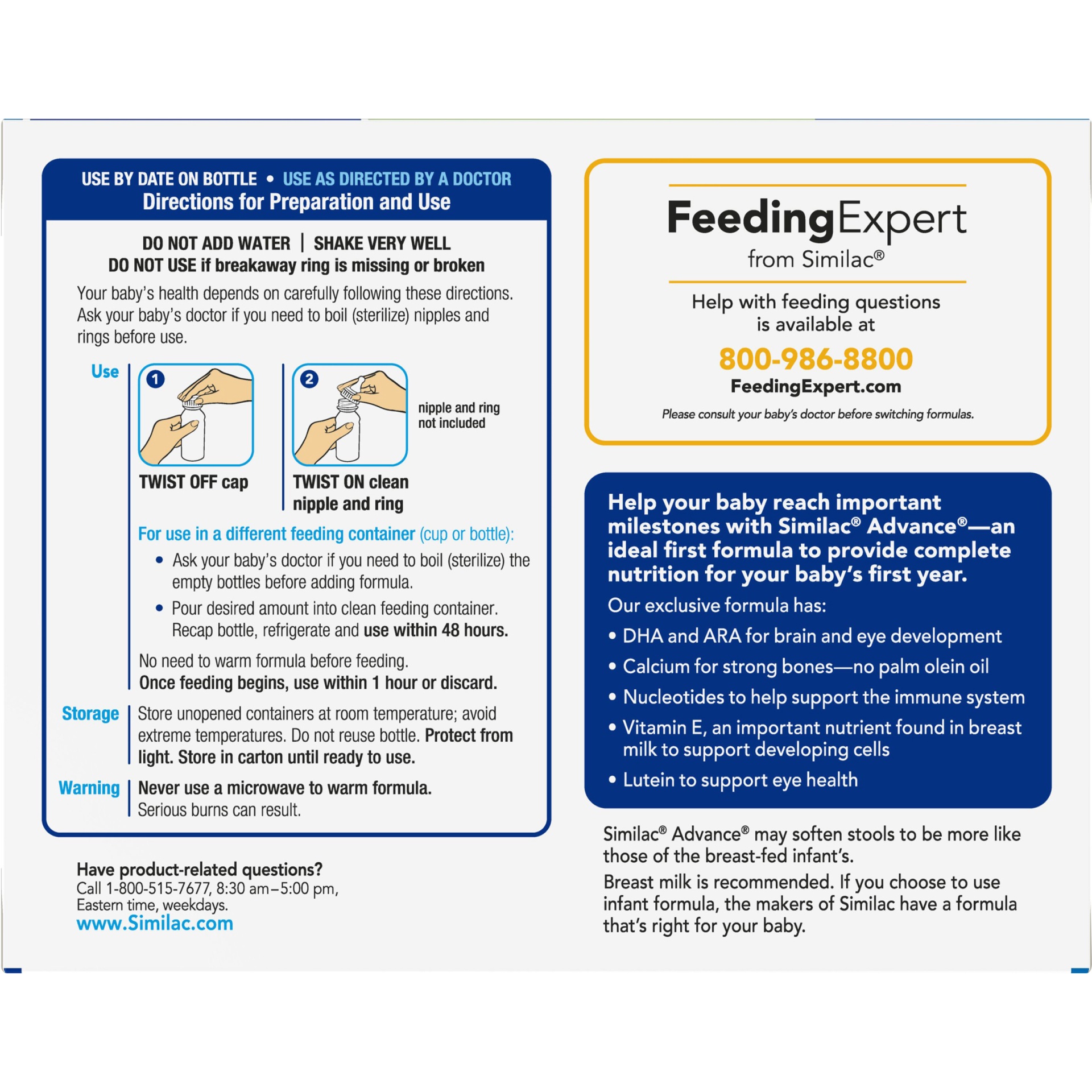 slide 6 of 8, Similac Advance Infant Formula On-The-Go with Iron , 6 ct; 8 fl oz