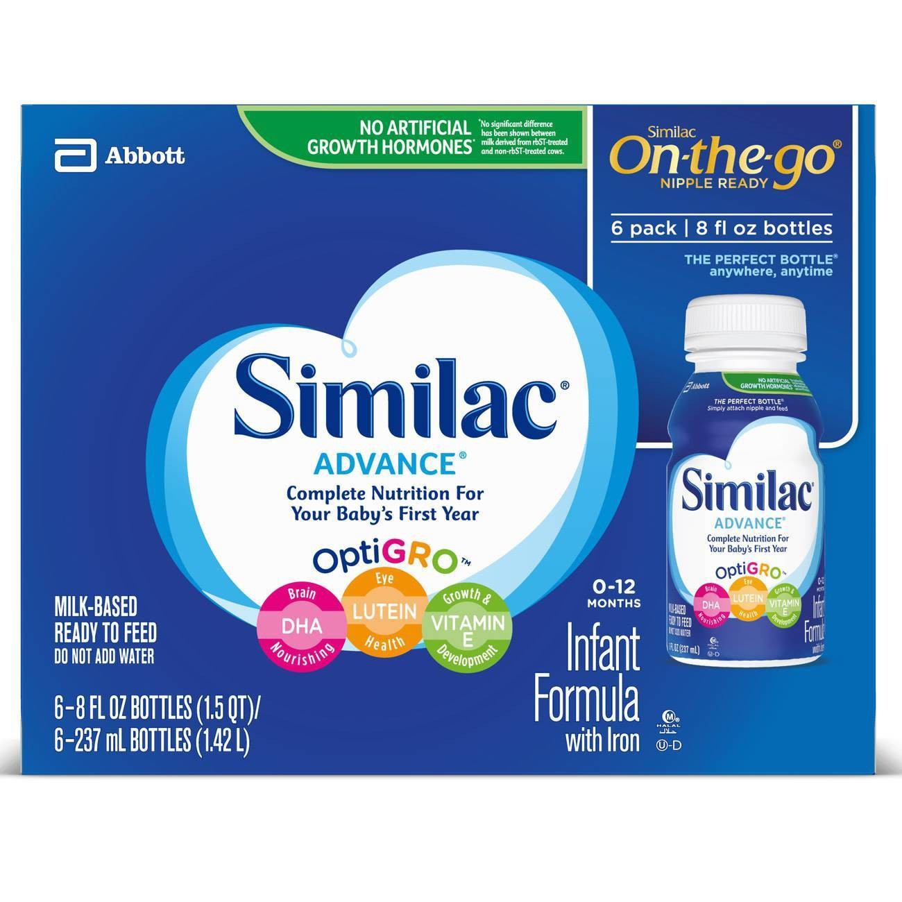 slide 1 of 8, Similac Advance Infant Formula On-The-Go with Iron , 6 ct; 8 fl oz