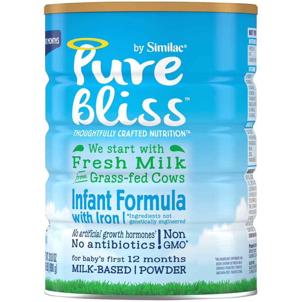 slide 3 of 7, Pure Bliss by Similac Non-GMO Infant Formula Powder, 31.8 oz