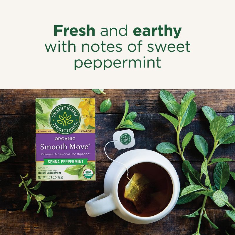 slide 6 of 11, Traditional Medicinals Smooth Move Peppermint Tea Bags - 16ct, 16 ct