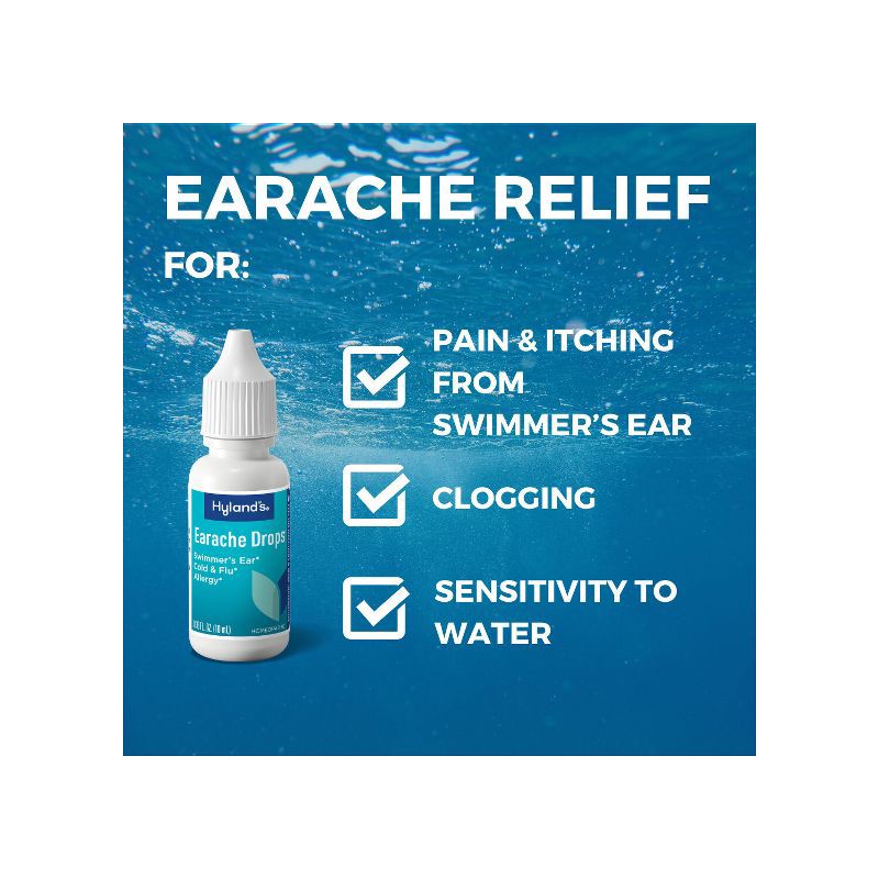 slide 3 of 8, Hyland's Naturals Hyland's Earache Drops for Natural Relief of Swimmer's Ear, Colds, & Allergies - 0.33 fl oz, 0.33 fl oz