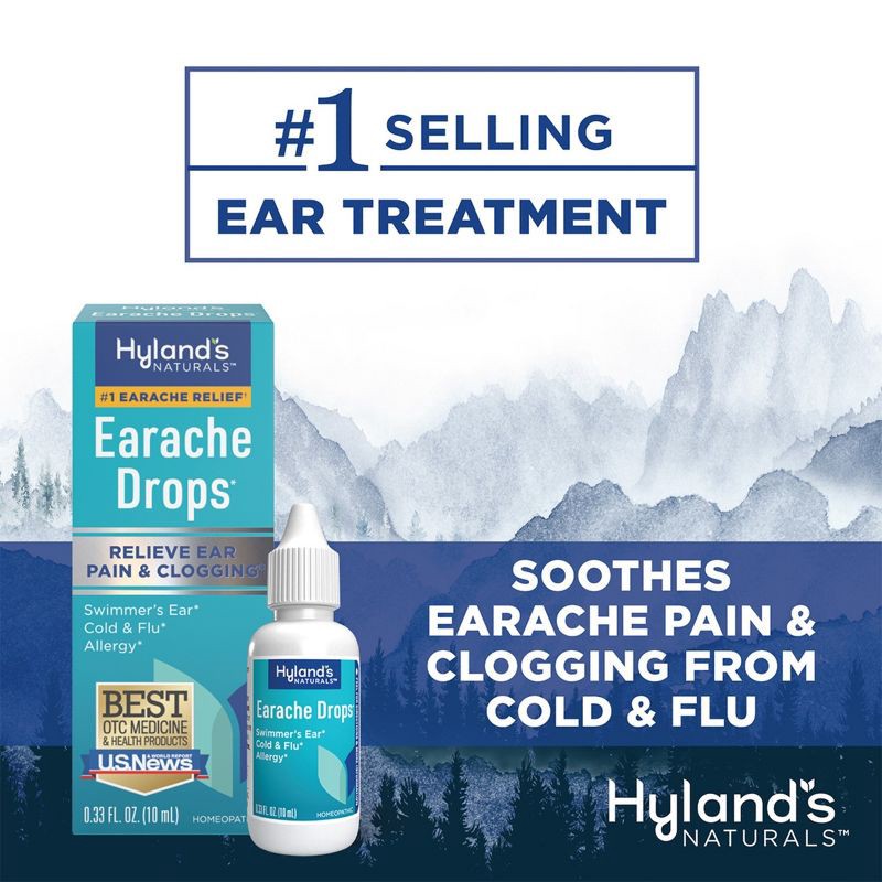 slide 7 of 8, Hyland's Naturals Hyland's Earache Drops for Natural Relief of Swimmer's Ear, Colds, & Allergies - 0.33 fl oz, 0.33 fl oz