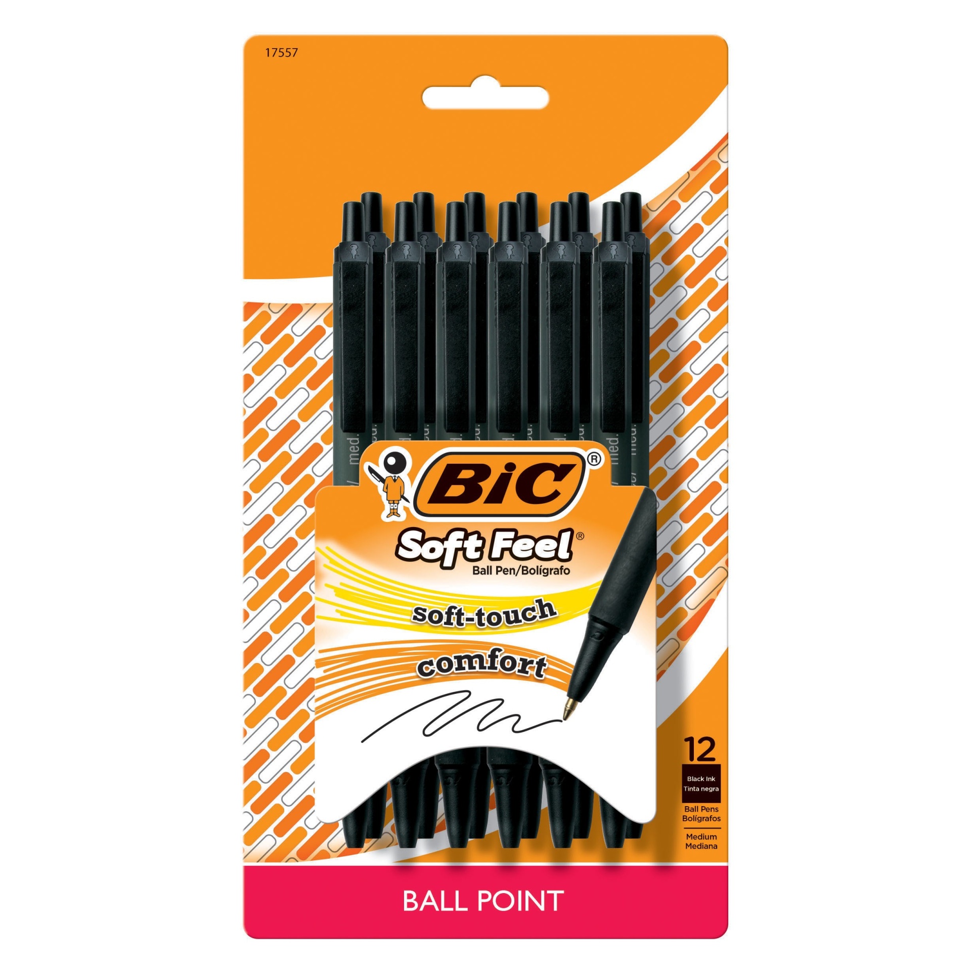 slide 1 of 5, BIC Retractable Ballpoint Pen, 12ct - Black, 12 ct