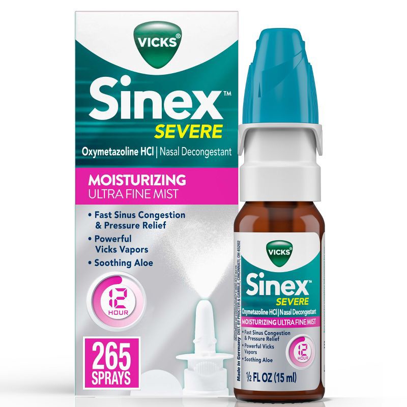 slide 1 of 12, Vicks Sinex Severe Moisturizing Nasal Spray Ultra Fine Mist - 0.5 fl oz, 0.5 fl oz