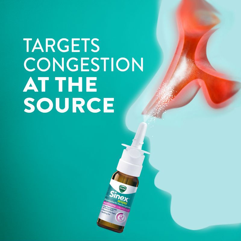 slide 8 of 13, Vicks Sinex Severe Moisturizing Nasal Spray Ultra Fine Mist - 0.5 fl oz, 0.5 fl oz