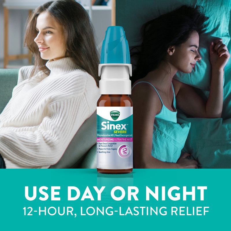 slide 9 of 13, Vicks Sinex Severe Moisturizing Nasal Spray Ultra Fine Mist - 0.5 fl oz, 0.5 fl oz