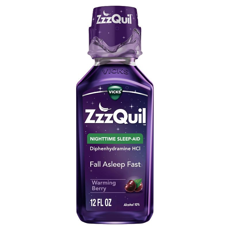 slide 1 of 7, ZzzQuil Nighttime Sleep-Aid Liquid - Berry - 12 fl oz, 12 fl oz