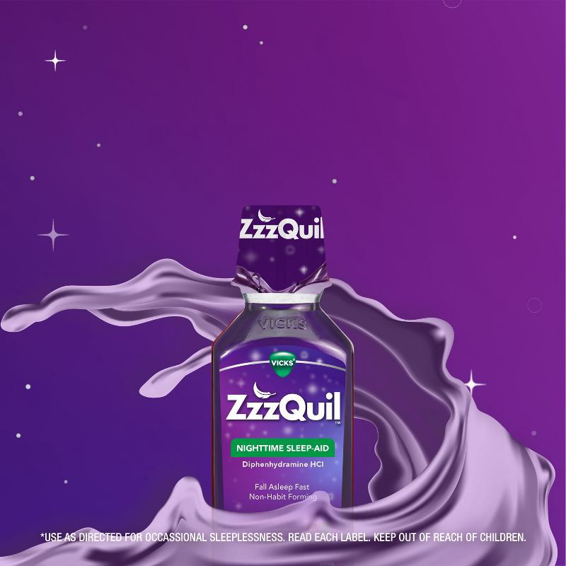 slide 5 of 8, ZzzQuil Nighttime Sleep-Aid Liquid - Berry - 24 fl oz, 24 fl oz