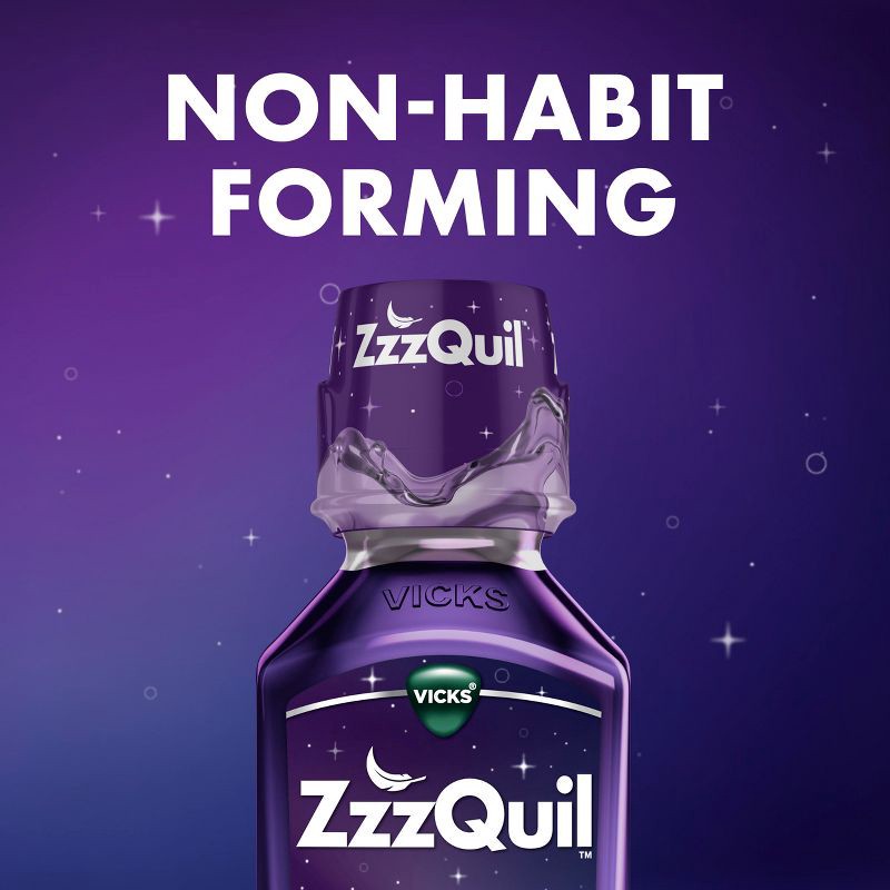 slide 5 of 9, ZzzQuil Nighttime Sleep-Aid Liquid - Berry - 24 fl oz, 24 fl oz