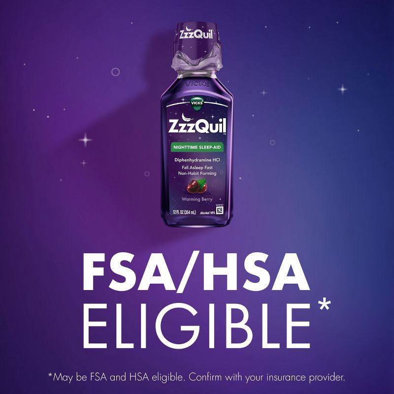 slide 8 of 9, ZzzQuil Nighttime Sleep-Aid Liquid - Berry - 24 fl oz, 24 fl oz