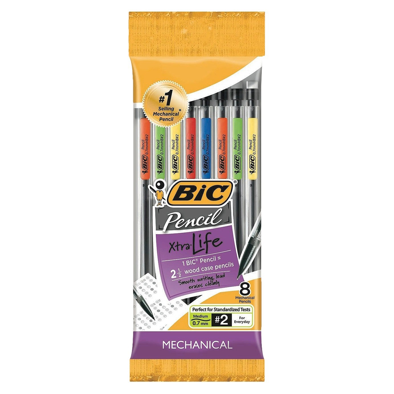 slide 1 of 6, BIC Mechanical Pencil 0.7mm Lead, 8 ct