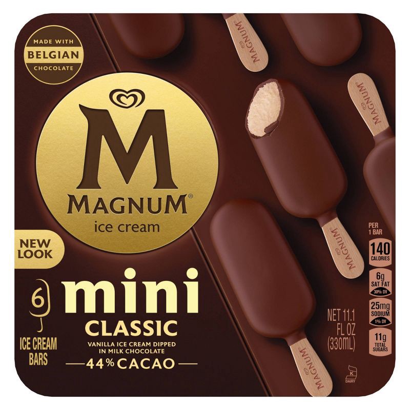 slide 2 of 8, Magnum Mini Ice Cream Bars Classic - 6ct, 6 ct