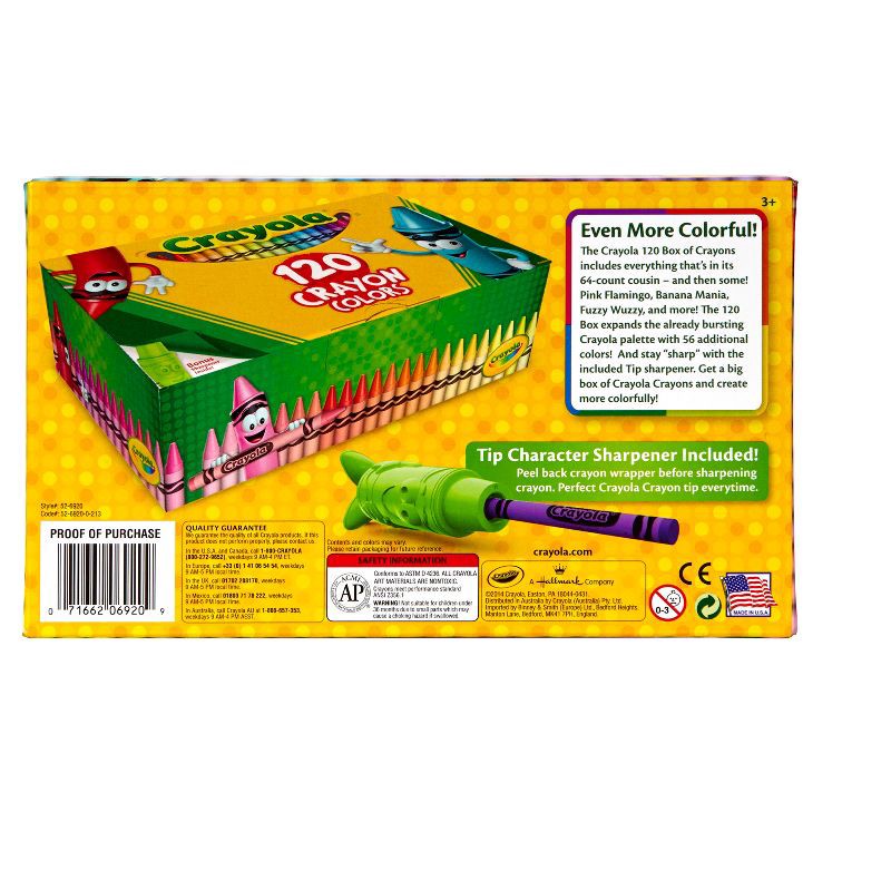 slide 3 of 5, Crayola 120ct Crayon Set with Crayon Sharpener, 120 ct