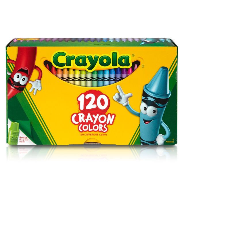 slide 1 of 5, Crayola 120ct Crayon Set with Crayon Sharpener, 120 ct