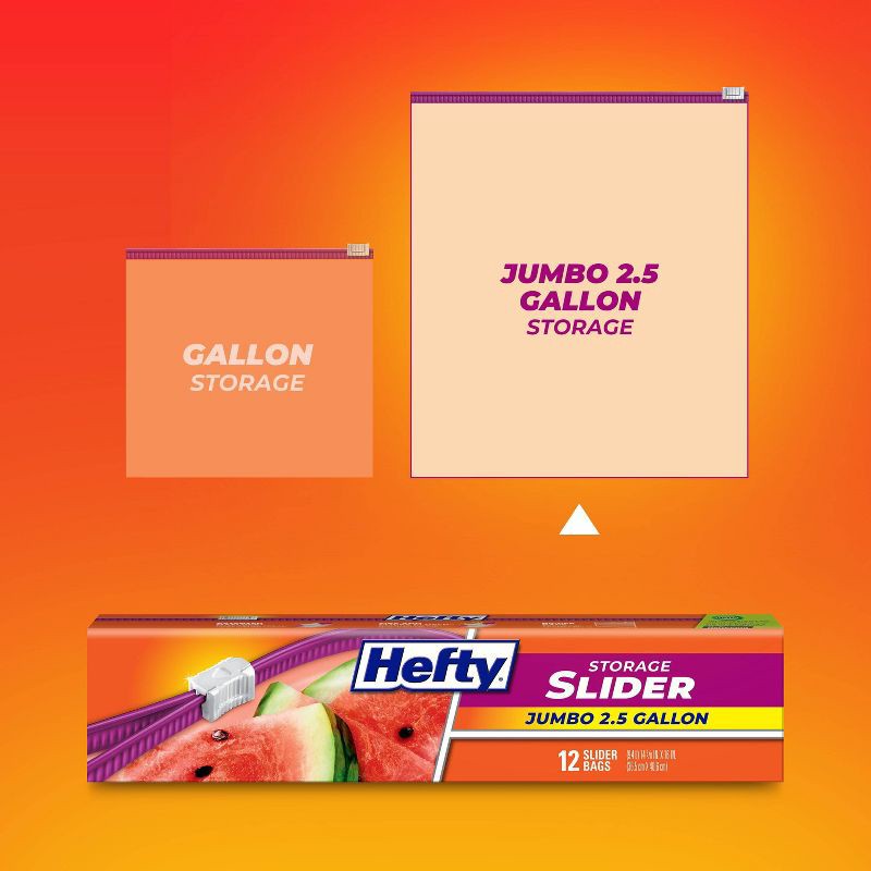 slide 2 of 7, Hefty Jumbo Slider Storage Slider Bag - 12ct, 12 ct