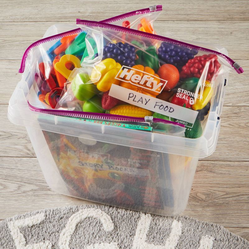 slide 6 of 7, Hefty Jumbo Slider Storage Slider Bag - 12ct, 12 ct