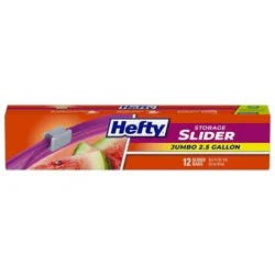 Hefty Jumbo Slider Storage Slider Bag - 12ct