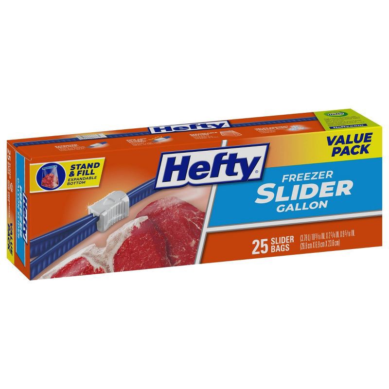 slide 2 of 10, Hefty Gallon Freezer Storage Slider Bags - 25ct, 25 ct