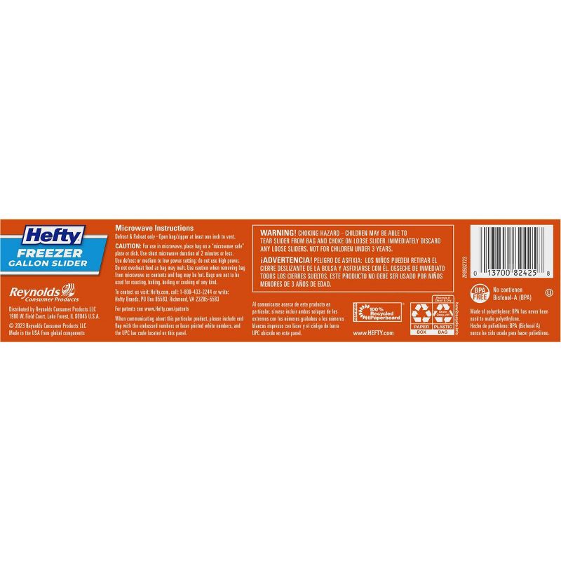 slide 3 of 10, Hefty Gallon Freezer Storage Slider Bags - 25ct, 25 ct