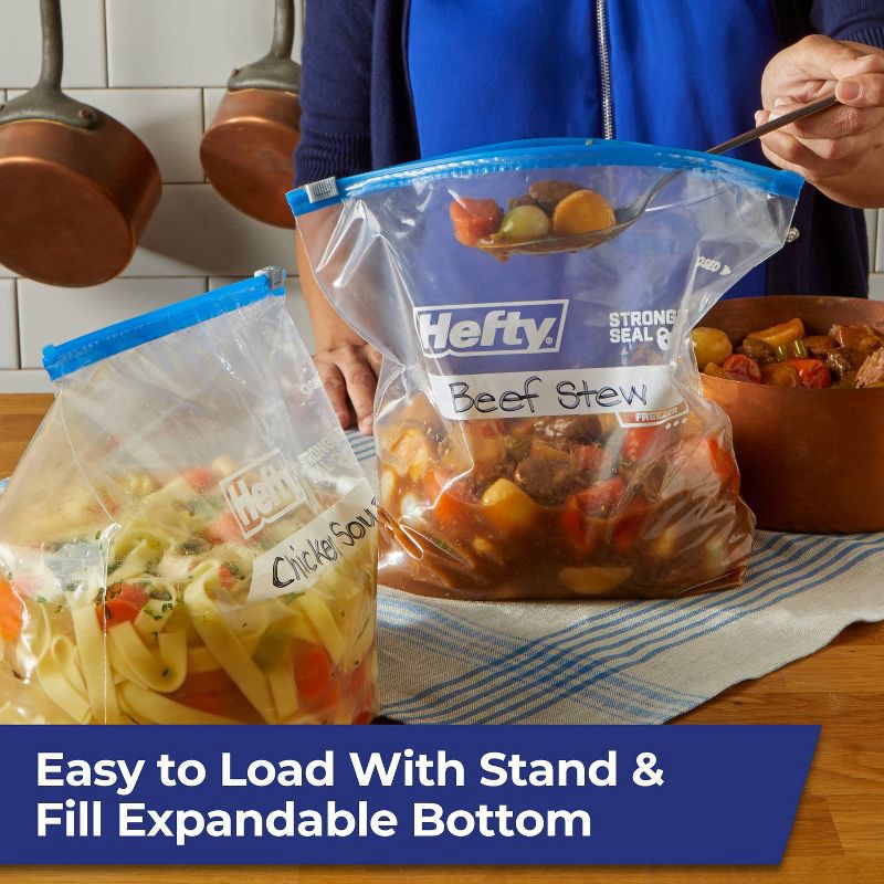 slide 3 of 10, Hefty Gallon Freezer Storage Slider Bags - 25ct, 25 ct