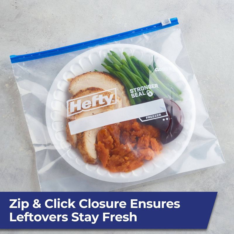 slide 7 of 10, Hefty Gallon Freezer Storage Slider Bags - 25ct, 25 ct