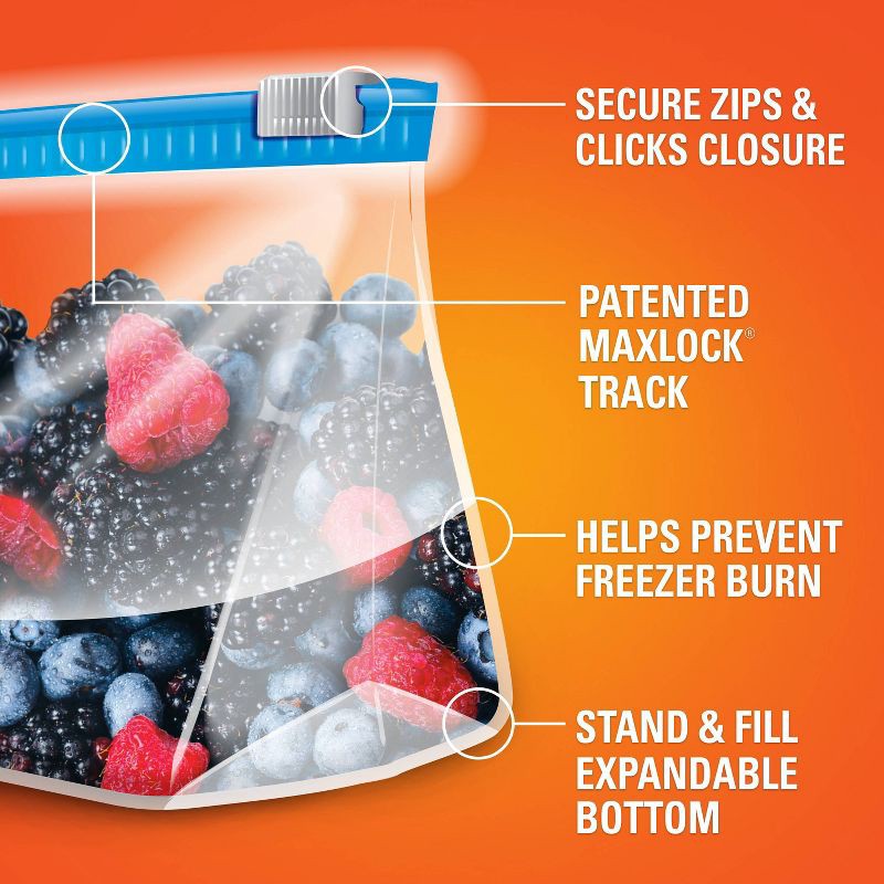 slide 5 of 10, Hefty Quart Freezer Storage Slider Bags - 35ct, 35 ct