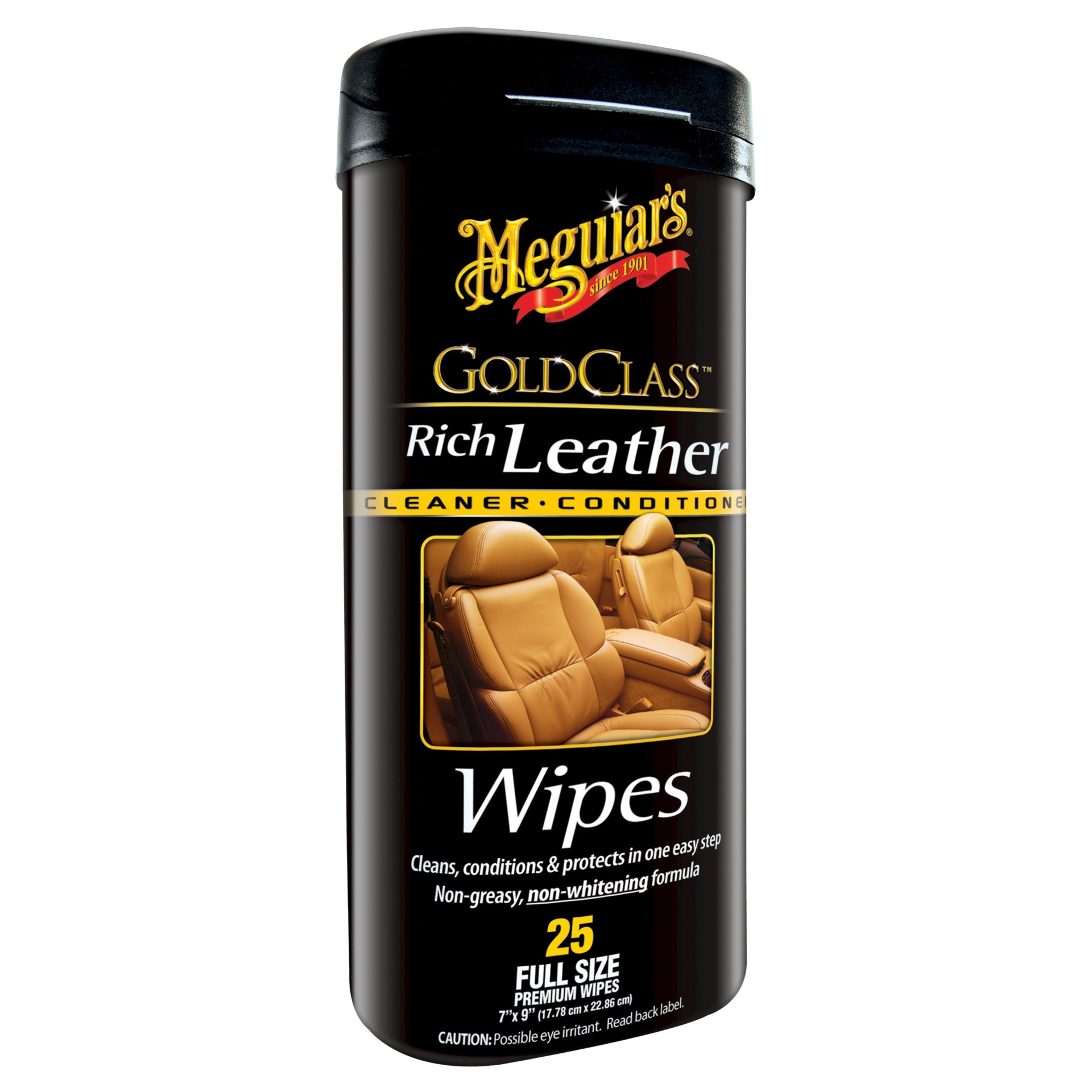 slide 1 of 1, Meguiar's Gold Class Rich Leather Cleaning And Conditioning Wipes, 25 ct