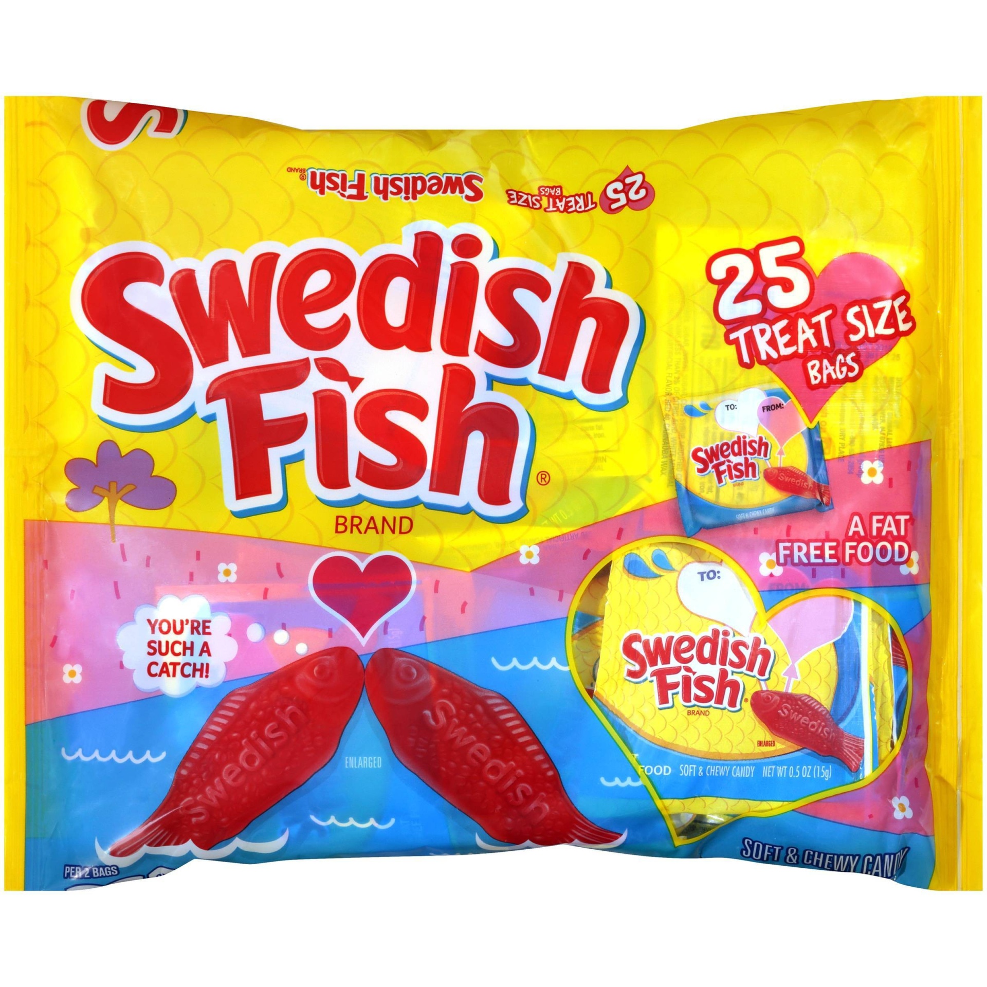 slide 1 of 4, Swedish Fish Valentine's Day Exchange Treat Size, 13.2 oz, 25 ct