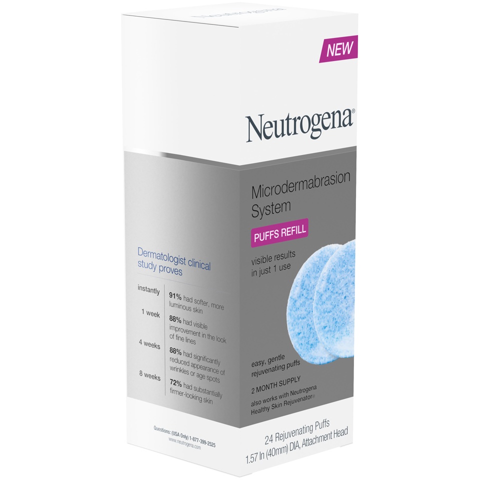 slide 2 of 6, Neutrogena Microdermabrasion System Exfoliating Puff Refills, 24 ct