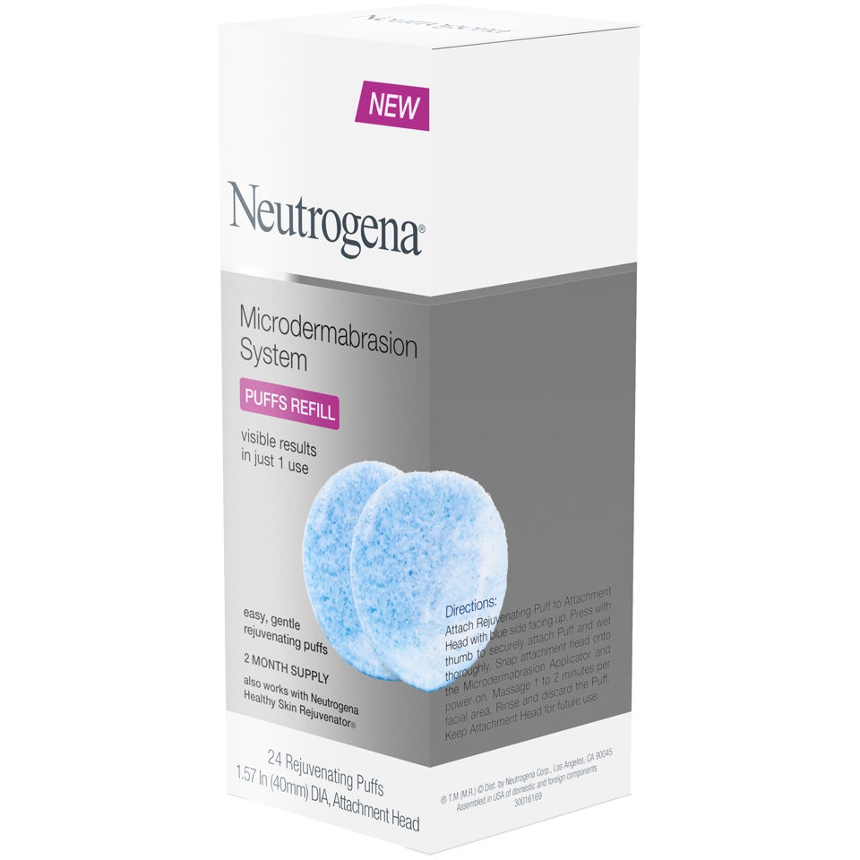 slide 3 of 6, Neutrogena Microdermabrasion System Exfoliating Puff Refills, 24 ct