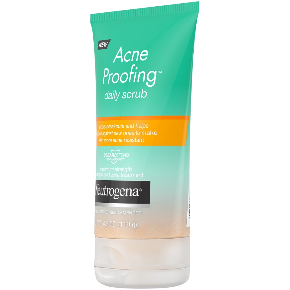 slide 4 of 6, Neutrogena Acne Proofing Daily Salicylic Acid Exfoliating and Cleansing Face Scrub, 4.2 oz