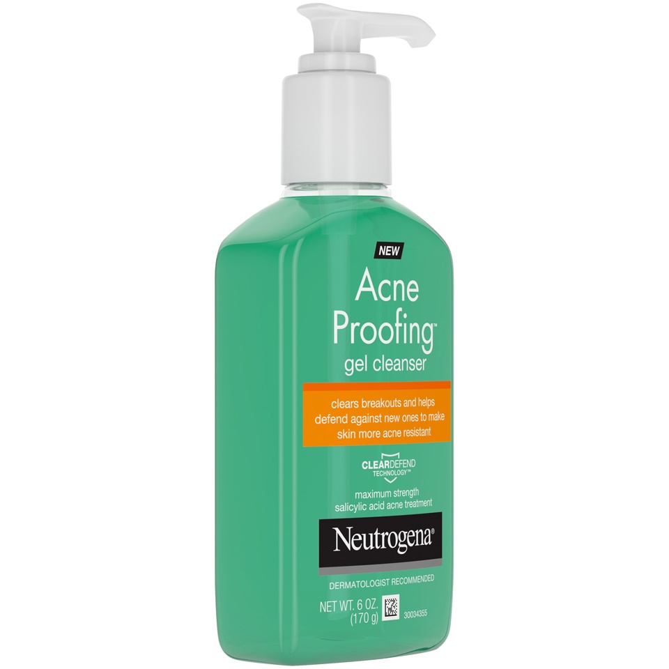 slide 2 of 6, Neutrogena Acne Proofing Salicylic Acid Daily Acne Treatment Gel Facial Cleanser And Wash, 6 oz