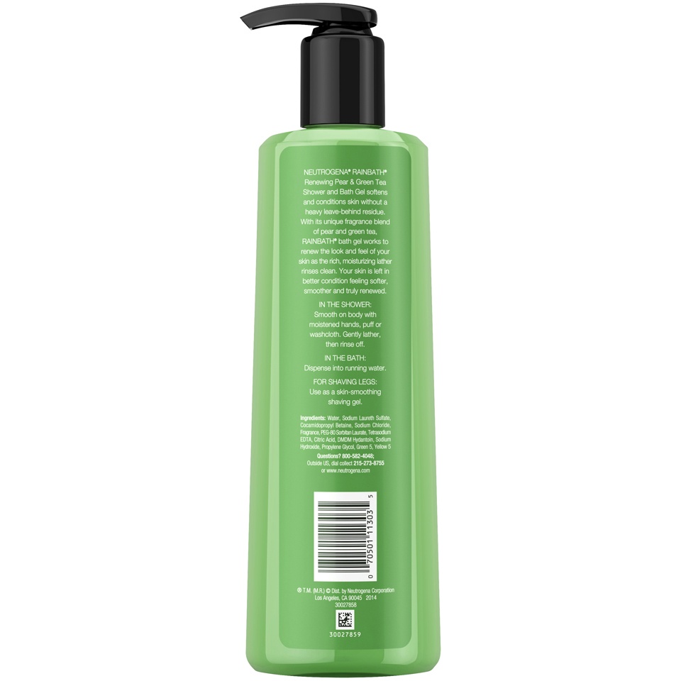 slide 6 of 6, Neutrogena Rainbath Renewing Shower And Bath Gel Pear & Green Tea, 16 fl oz