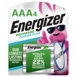 Energizer Rechargeable AAA Batteries (4 Pack) 800 mAh Triple A Batteries